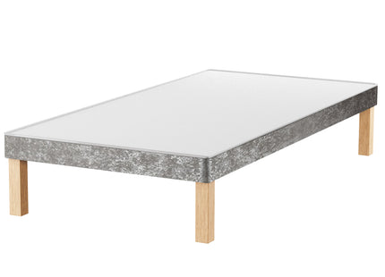 HL - Crushed Velvet Single Divan Base with Wooden Legs ( 3ft )