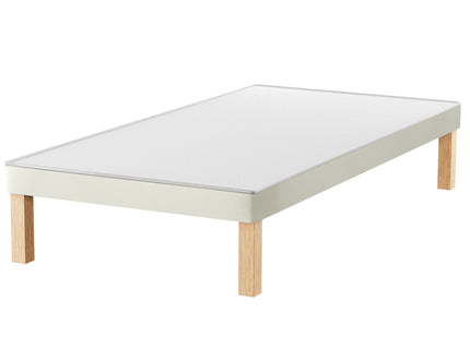 HL - Cream Plush Velvet Single Divan Base with Wooden Legs ( 3ft )