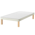 HL - Cream Plush Velvet Single Divan Base with Wooden Legs ( 3ft )