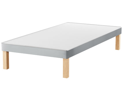 HL - Light Grey Plush Velvet Single Divan Base with Wooden Legs ( 3ft )