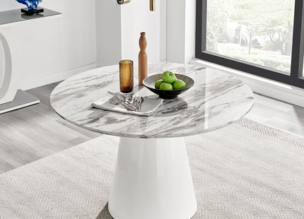 Storm - Marble Effect Round Dining Table