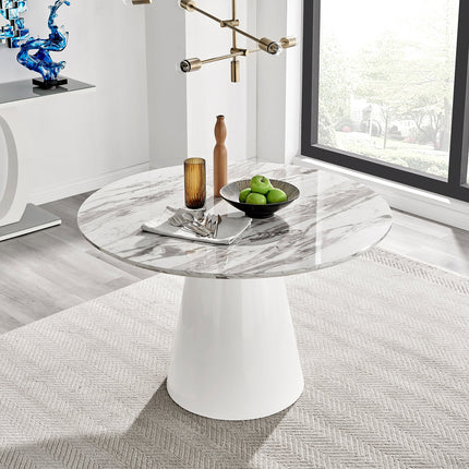 Storm - Marble Effect Round Dining Table