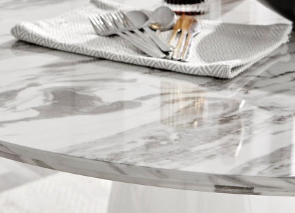 Storm - Marble Effect Round Dining Table