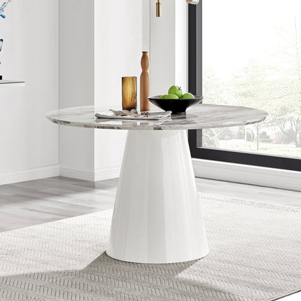 Storm - Marble Effect Round Dining Table