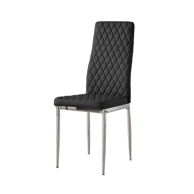 Studio - Black Hatched Faux Leather Dining Chair
