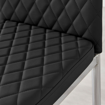 Studio - Black Hatched Faux Leather Dining Chair