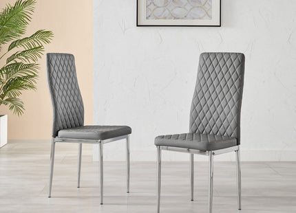 Studio - Grey Hatched Faux Leather Dining Chair