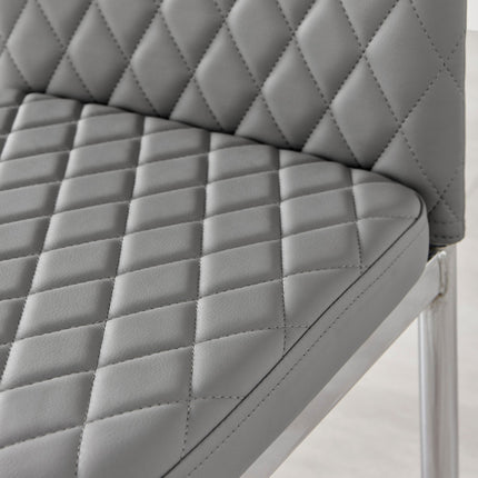 Studio - Grey Hatched Faux Leather Dining Chair