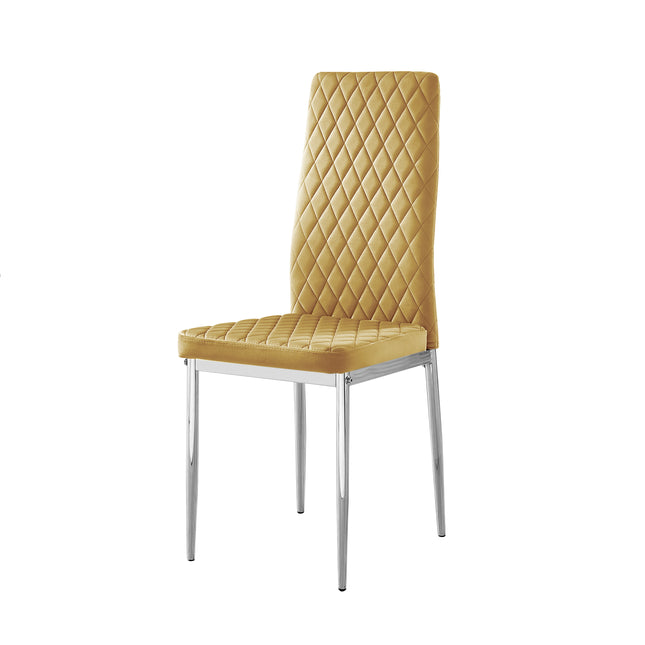 Studio - Mustard Velvet Hatched Dining Chair