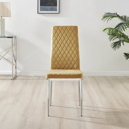 Studio - Mustard Velvet Hatched Dining Chair