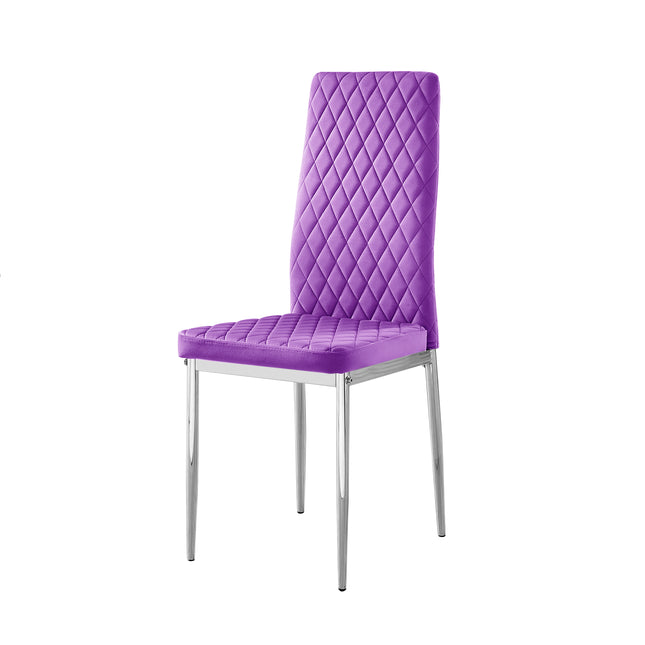 Studio - Purple Velvet Hatched Dining Chair