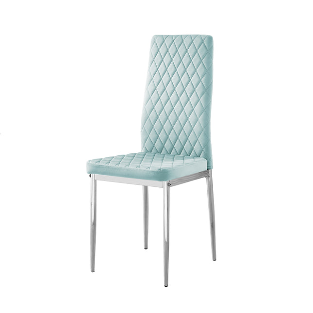 Studio - Turquoise Velvet Hatched Dining Chair
