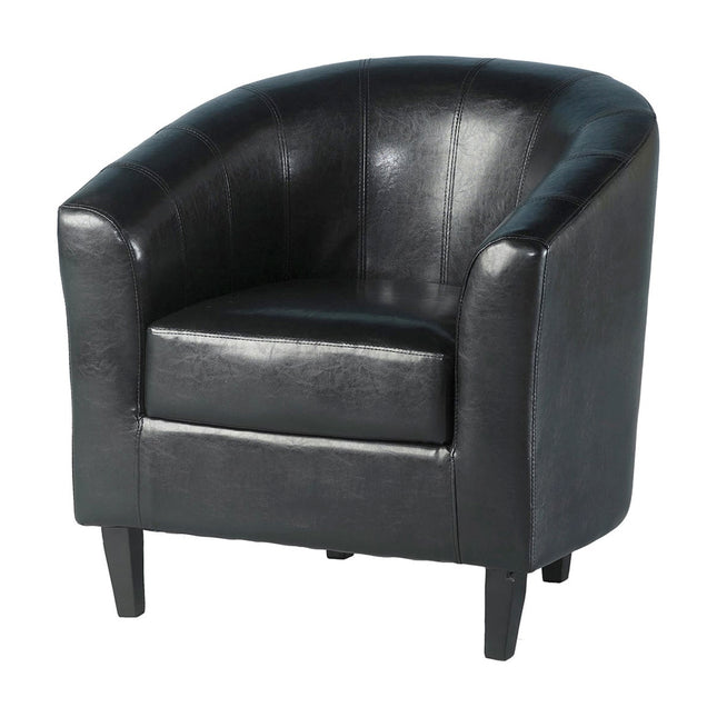 Tempo  - Black PU Tub Chair