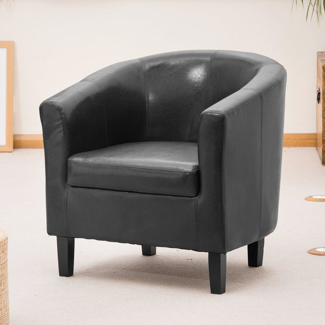 Tempo  - Black PU Tub Chair