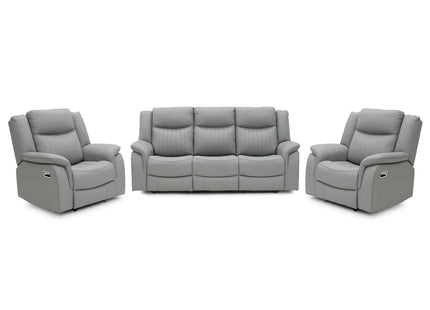Torque 3+1+1 Grey Eco Leather Reclining Suite | Manual or Electric