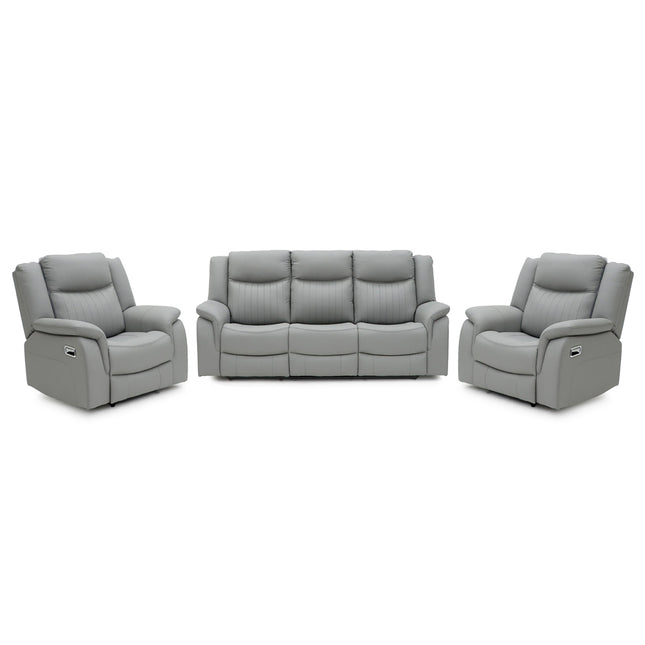 Torque 3+1+1 Grey Eco Leather Reclining Suite | Manual or Electric