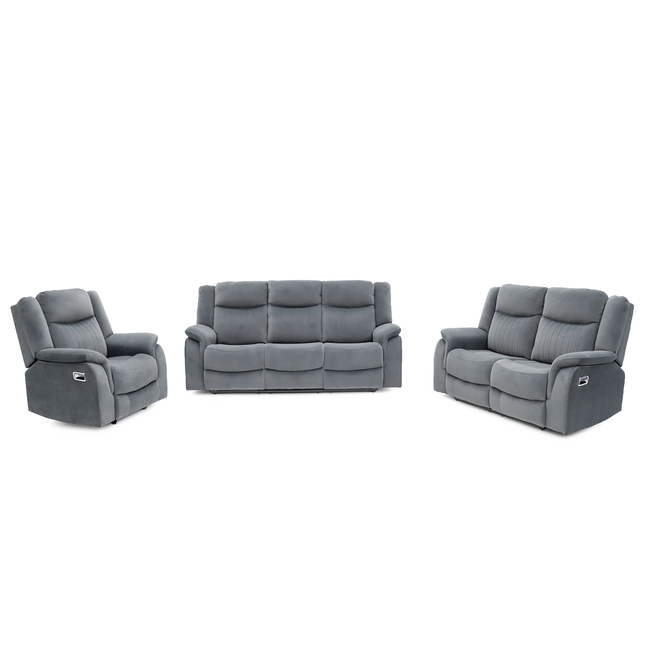 Torque - 3+2+1 Grey Reclining Suite