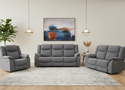 Torque - 3+2+1 Grey Reclining Suite