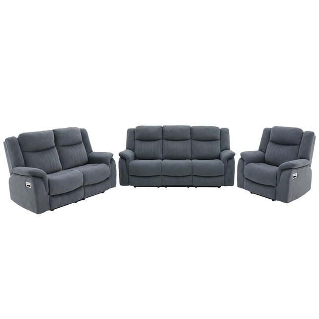 Torque - 3+2+1 Grey Reclining Suite