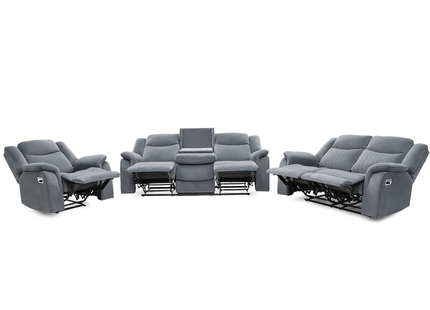 Torque - 3+2+1 Grey Reclining Suite