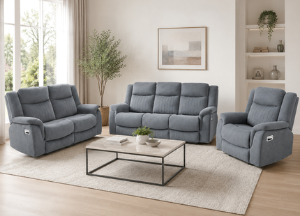 Torque - 3+2+1 Grey Reclining Suite