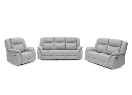 Torque 3+2+1 Light Grey Eco Leather Reclining Suite