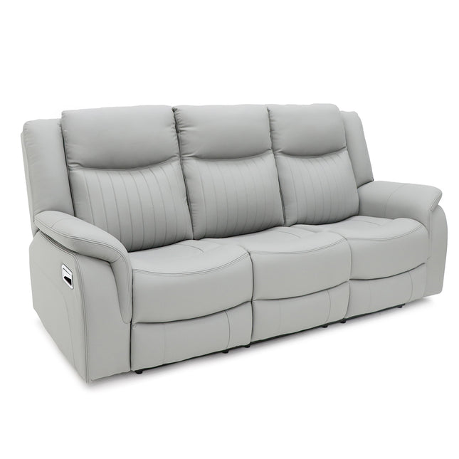 Torque 3+2+1 Light Grey Eco Leather Reclining Suite | Manual or Electric