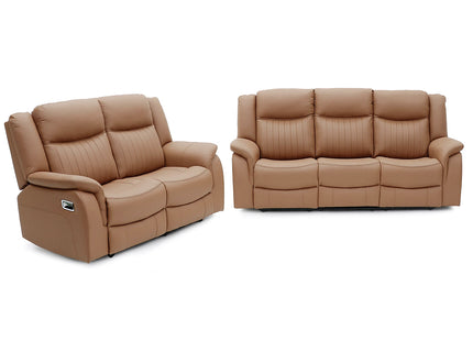 Torque 3+2 Brown Eco Leather Reclining Suite | Manual or Electric
