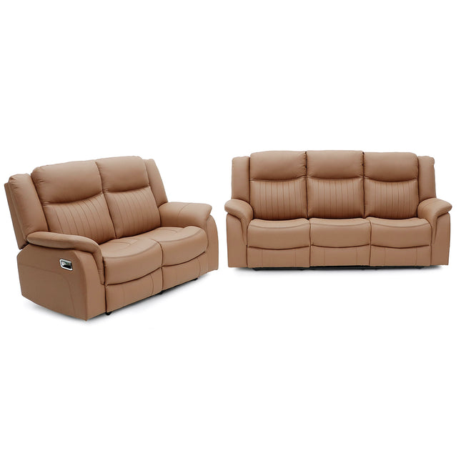Torque 3+2 Brown Eco Leather Reclining Suite | Manual or Electric