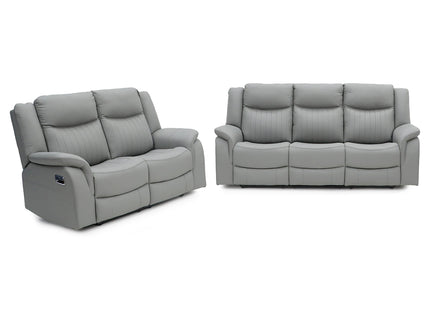 Torque 3+2 Grey Eco Leather Reclining Suite | Manual or Electric