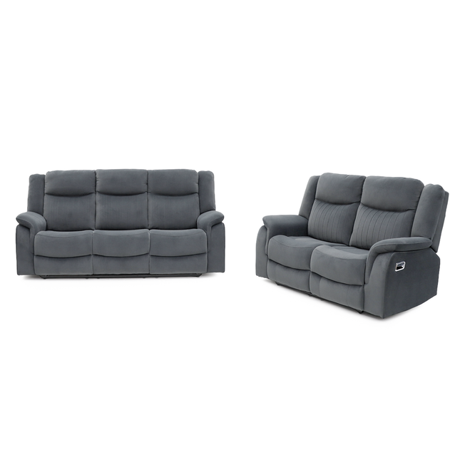 Torque - 3+2 Grey Reclining Suite