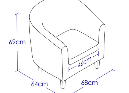 Tub Chair - Brown Faux Leather