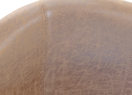 Tub Chair - Brown Faux Leather