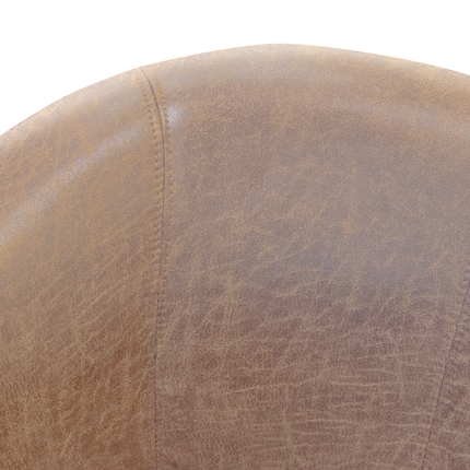 Tub Chair - Brown Faux Leather