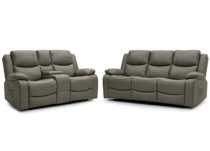 Voltrix - 3+2 Grey Electric Recliner Suite with Drinks Tray