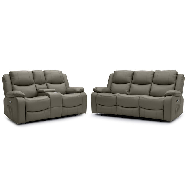 Voltex - 3+2 Grey Electric Recliner Suite with Drinks Tray