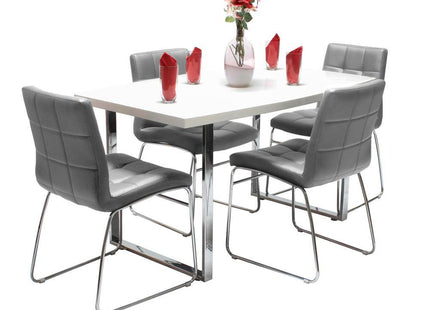 Dunloe White Table & 4 Sled Chairs