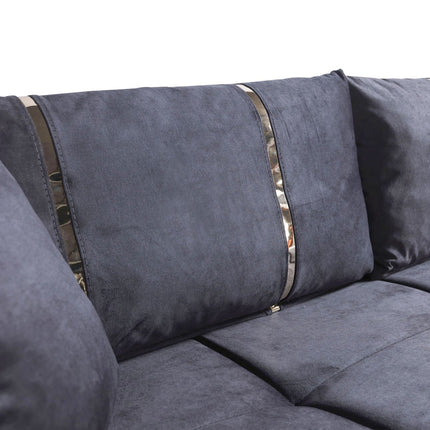 Almoda 3 Seater Grey Storage Sofa