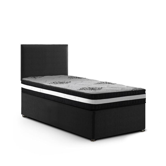 Ascot Grey - Single Divan Bed & Mattress (3ft)