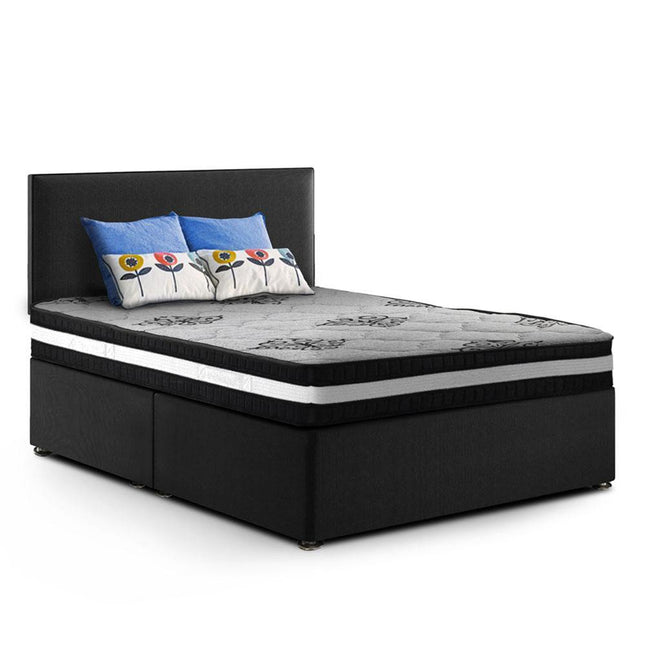 Ascot Grey - Double Split Divan Bed & Mattress (4ft6)