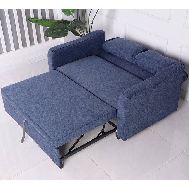 Aspen - Denim Blue Fabric 2 Seater Sofa Bed
