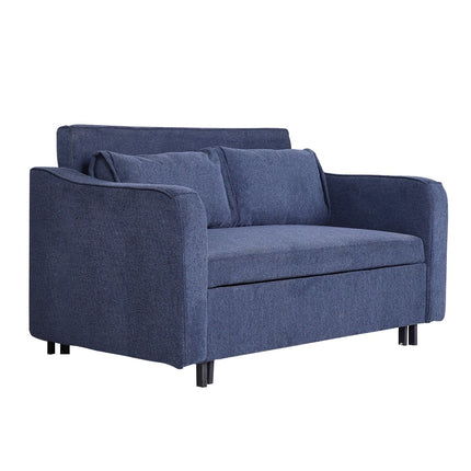 Aspen - Denim Blue Fabric 2 Seater Sofa Bed