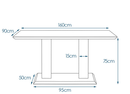 Atlanta - Grey Modern High Gloss Dining Table