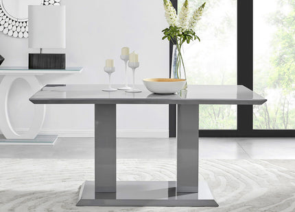 Atlanta - Grey Modern High Gloss Dining Table & Finbar Grey Chairs