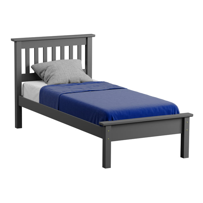 Cambridge - Charcoal Single Frame Bed & Mattress (3ft)