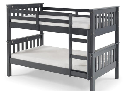Cambridge - Grey Single Bunk Bed & Mattresses