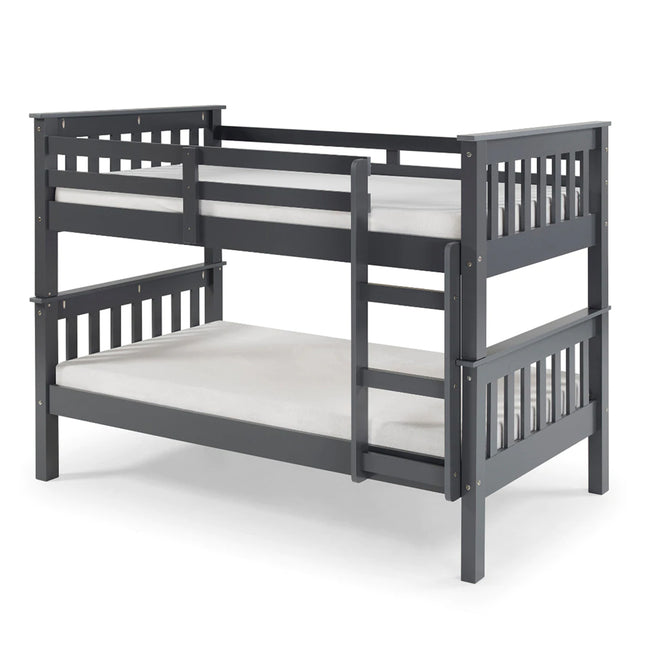 Cambridge - Grey Single Bunk Bed & Mattresses