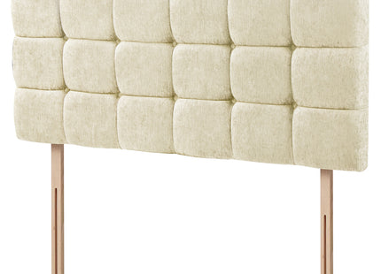 Chenille- Cubed Buttoned Small Double Headboard (4ft)
