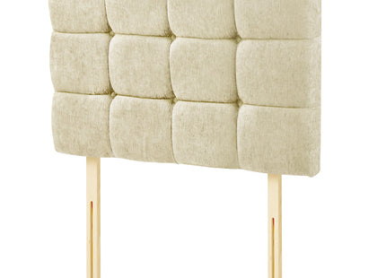 Chenille - Cubed Buttoned Single Headboard (3ft)