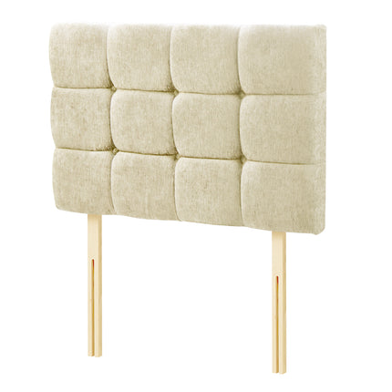 Chenille - Cubed Buttoned Single Headboard (3ft)
